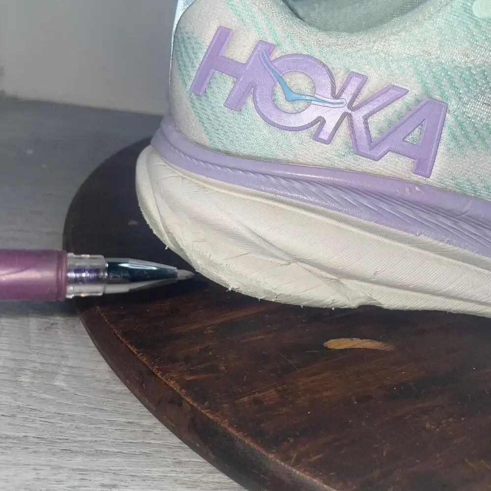 Hoka One One Clifton 9 Women Size 8.5 Blue Purple Running Walking Shoes Sneakers